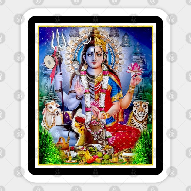 Hindu Goddess ArdhanarIshvara Print Sticker by posterbobs